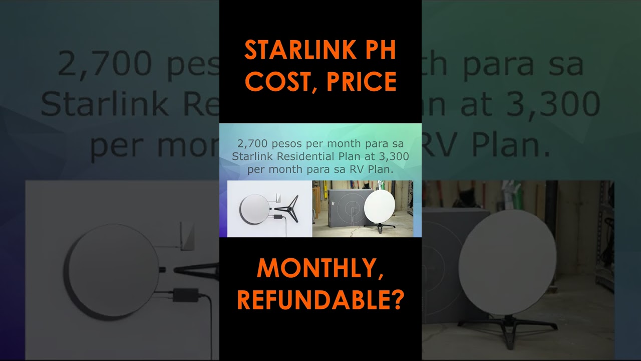 STARLINK PH COST PRICE MONTHLY. IS REFUNDABLE? starlink Rowin Tech